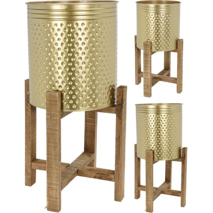 2 VASI ACCIAIO ORO CSUPPORTO